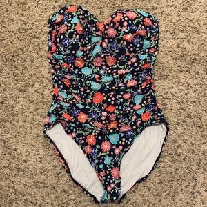 Anne Cole Floral Strapless Swimsuit